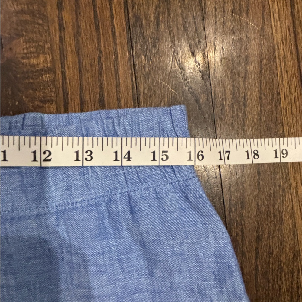 Lilly Pulitzer Chambray Blue Elastic linen Waist Pants women’s sz medium (8-10) - Picture 5 of 8